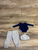 Baby Essentials 3pc Just A Boy In Love With His Mama Bodysuit Set Navy sz 6m