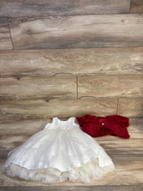 Couture Princess 2pc Pearl Dress & Faux Fur Cardigan White sz 3T