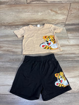Shein 2pc Tiger Shirt & Shorts Set Beige sz 9-12m