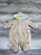 NEW Shein Bear Hooded Jumpsuit Brown sz 1-3m