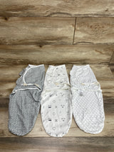 Keababies 3pk Organic Swaddle Wraps White/Grey sz 0-3m