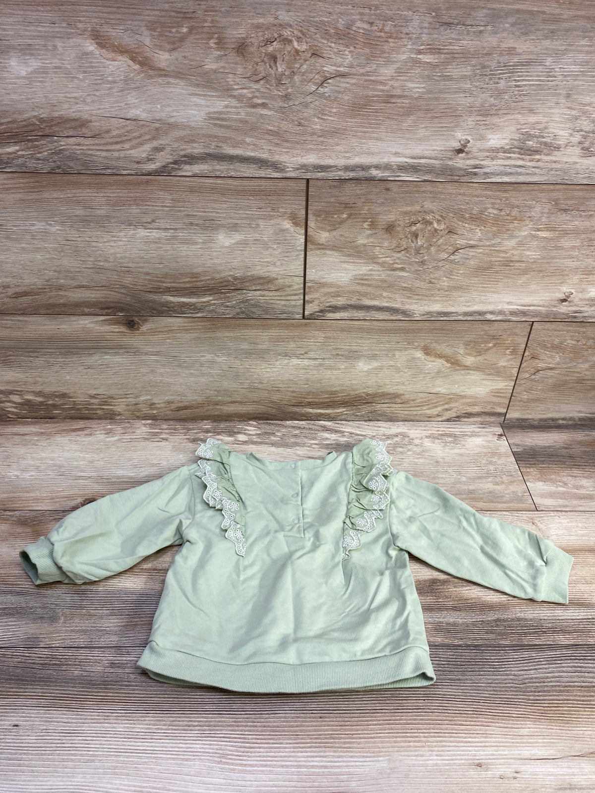 Little Me Eyelet Sweatshirt Green sz 24m