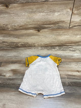 Mud Pie Embroidered Camper Shortie Romper Yellow sz 3-6m