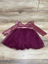 NEW Flofallzique Velvet Tulle Dress Plum sz 2T