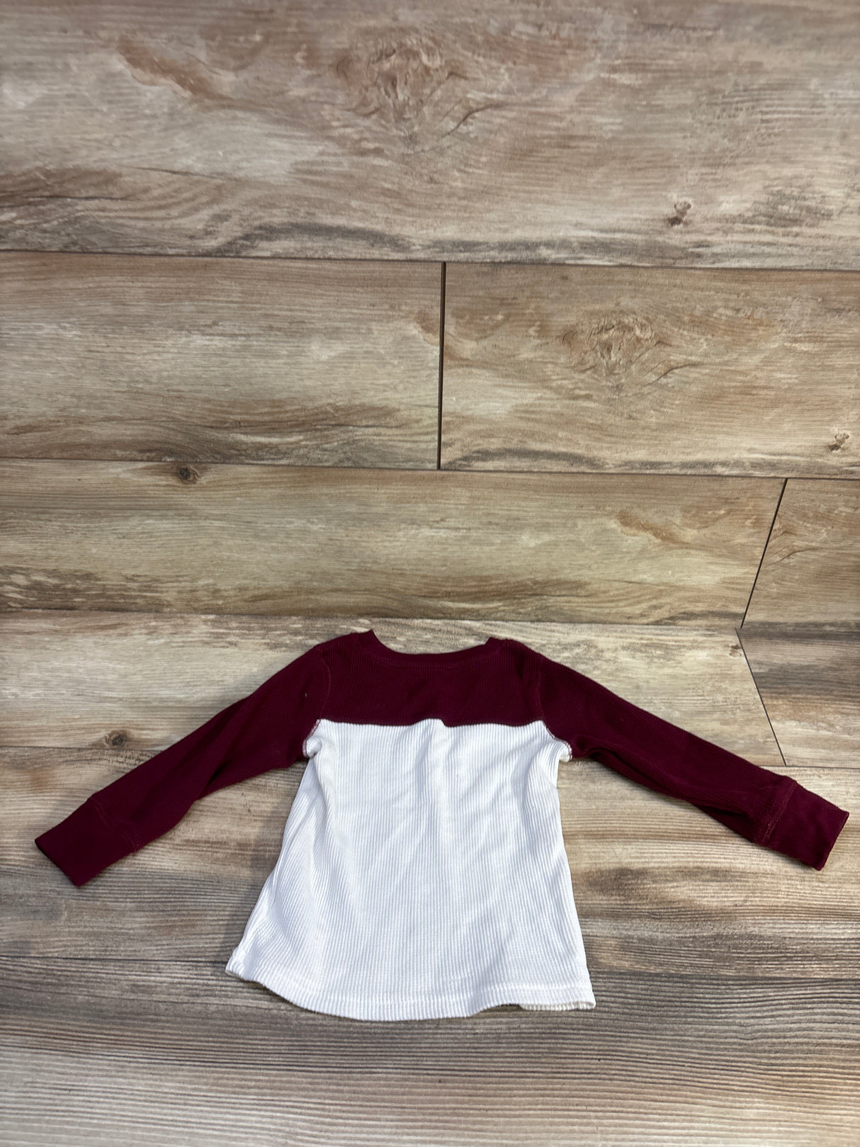 Cat & Jack Waffle Knit Long Sleeve Shirt Maroon sz 2T