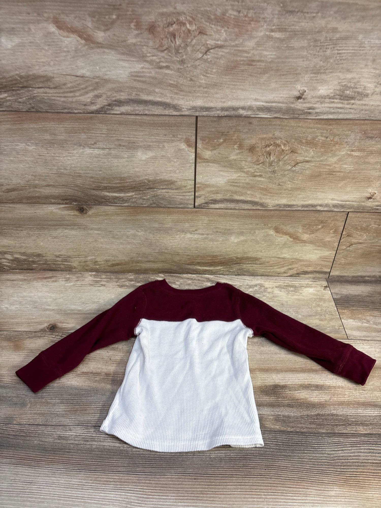 Cat & Jack Waffle Knit Long Sleeve Shirt Maroon sz 2T