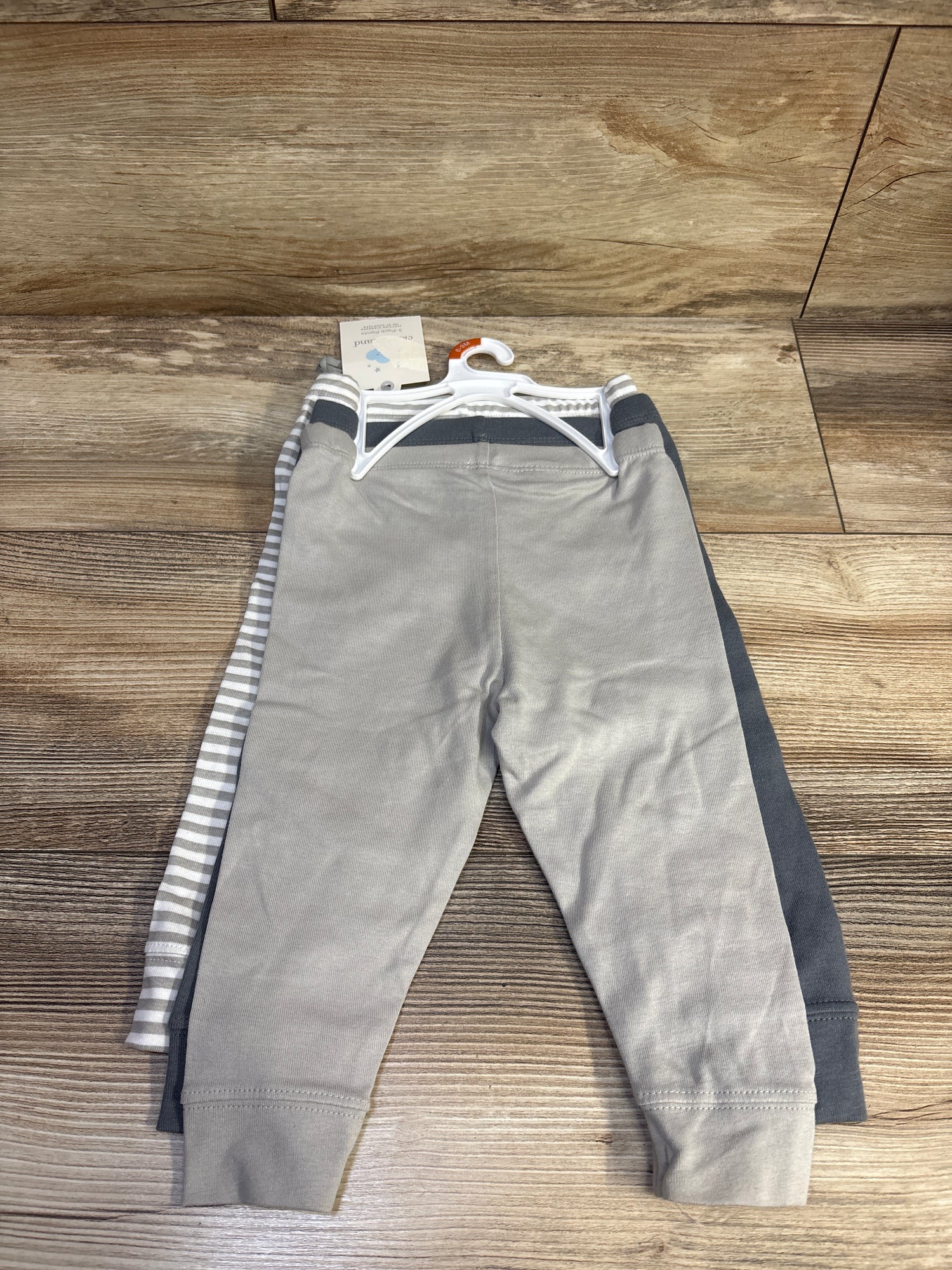 NEW Cloud Island 3pk Pull On Pants Grey sz 6-9m