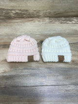 KeaBabies 2Pk Warmzy Baby Beanies White/Pink Sz 0-3m