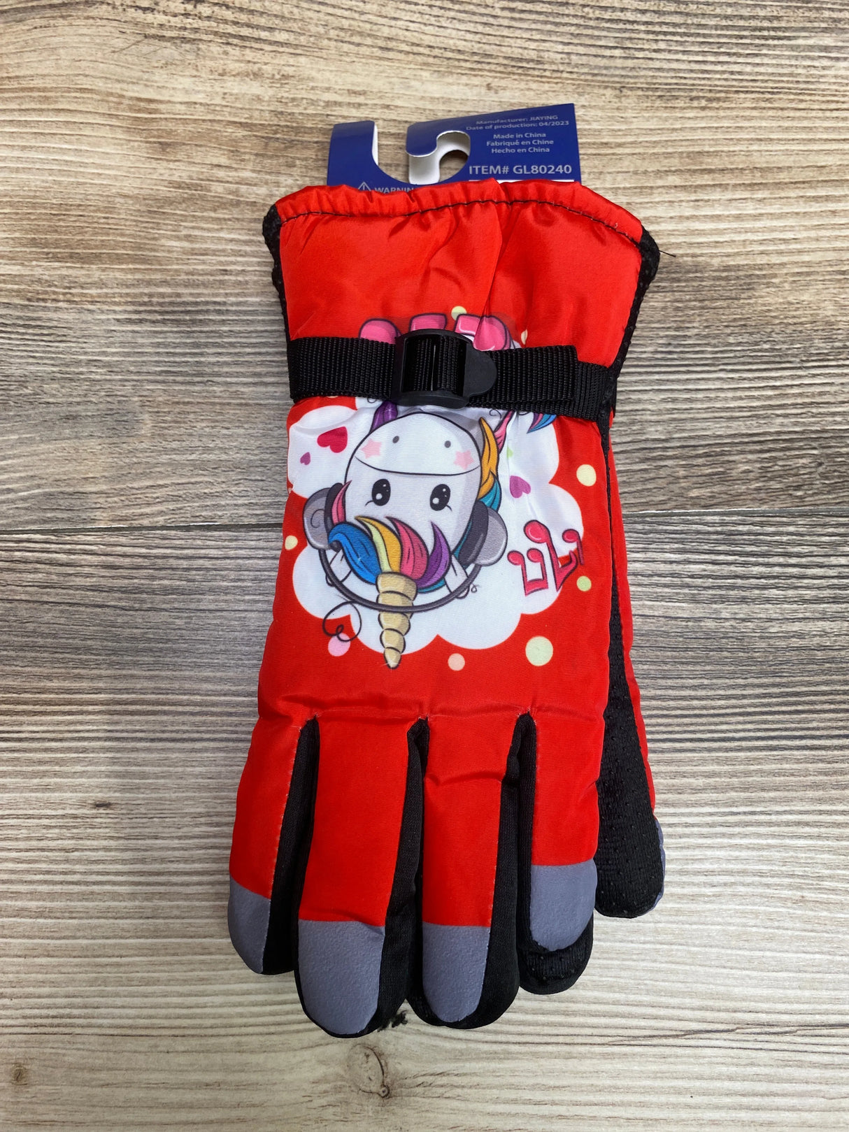 NEW ThermaWear Kid's Unicorn Winter Ski Gloves Red