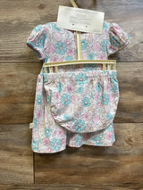 NEW Milkberry 3pc Floral Bamboo Dress Set White sz 3-6m