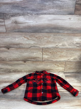 Eddie Bauer Buffalo Plaid Fleece Shacket Red sz 4/5T