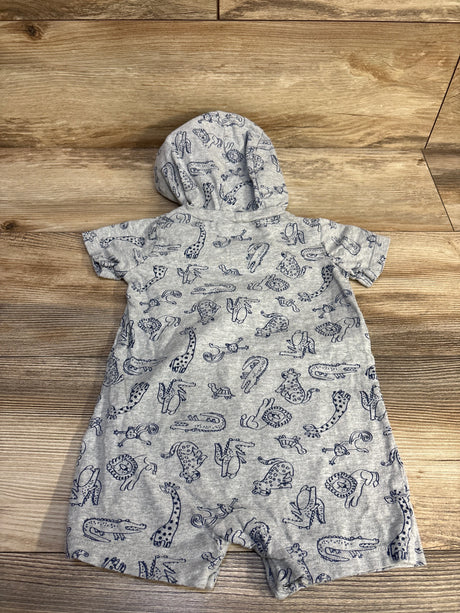 Member's Mark Animal Print Hooded Romper Grey sz 24m - Me n Mommy To Be