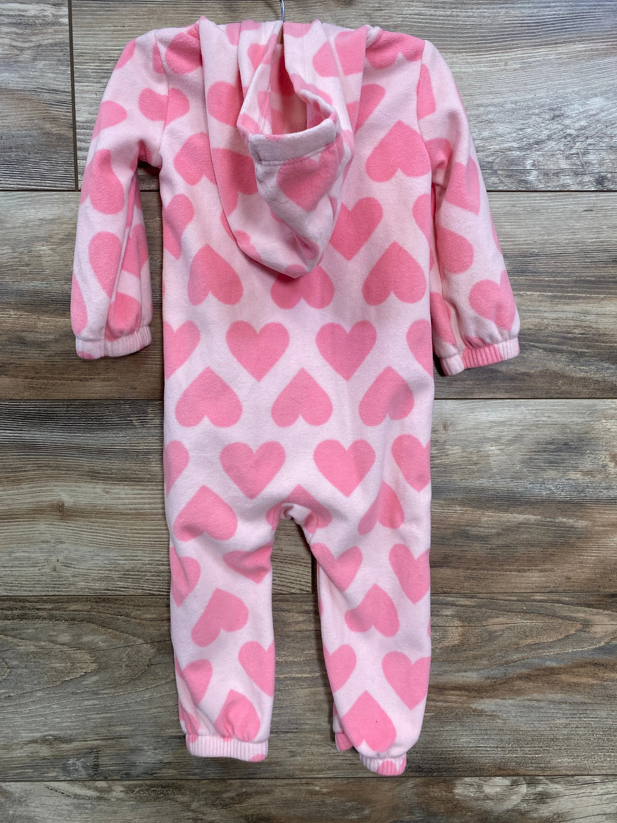 Carter's Heart Hooded Coverall Pink sz 18m