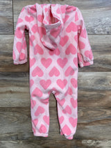 Carter's Heart Hooded Coverall Pink sz 18m