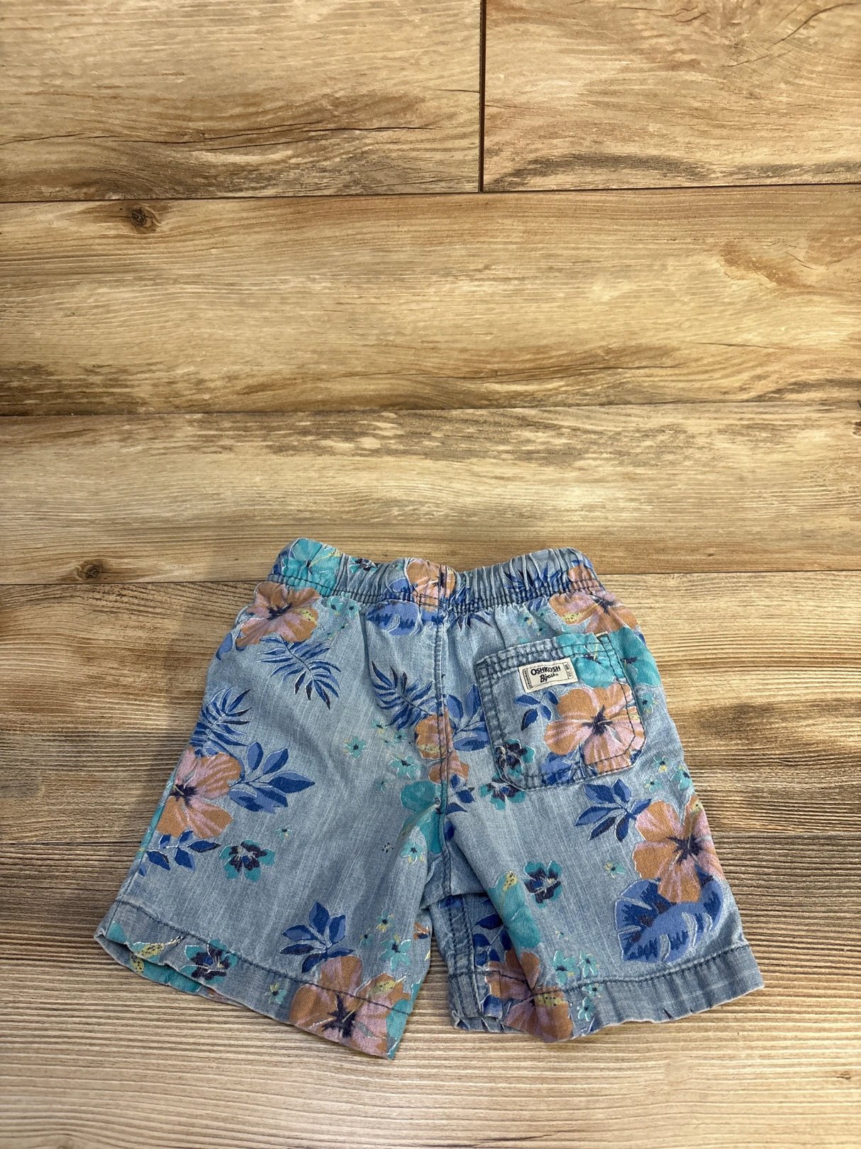 Oshkosh Floral Drawstring Shorts Blue sz 3T