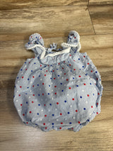 Cat & Jack Striped Swiss Dot Bubble Romper Blue sz 3-6m