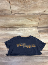 Cotton On Kids Wild & Free USA Cropped Shirt Grey sz 3T