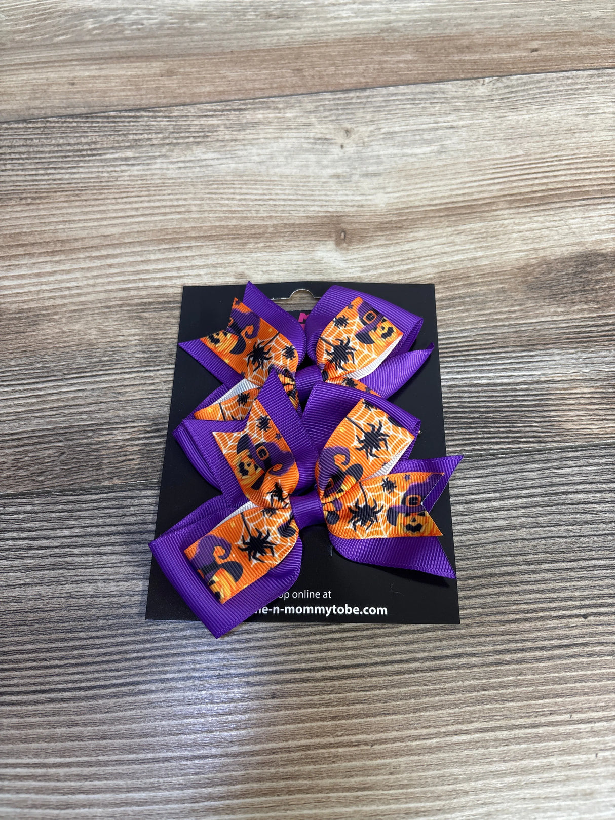 NEW Double Layer Halloween Bows Purple 2pk
