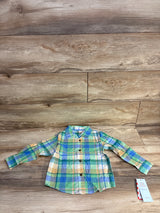 NEW Cat & Jack Long Sleeve Flannel Green sz 3T