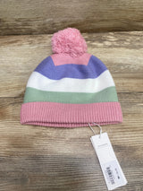 NEW Janie And Jack Striped Pink Pom Beanie Sz 6-12m