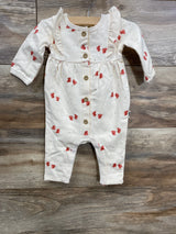 NEW Rabbit + Bear Ruffle Skates Coverall Cream sz 3-6m