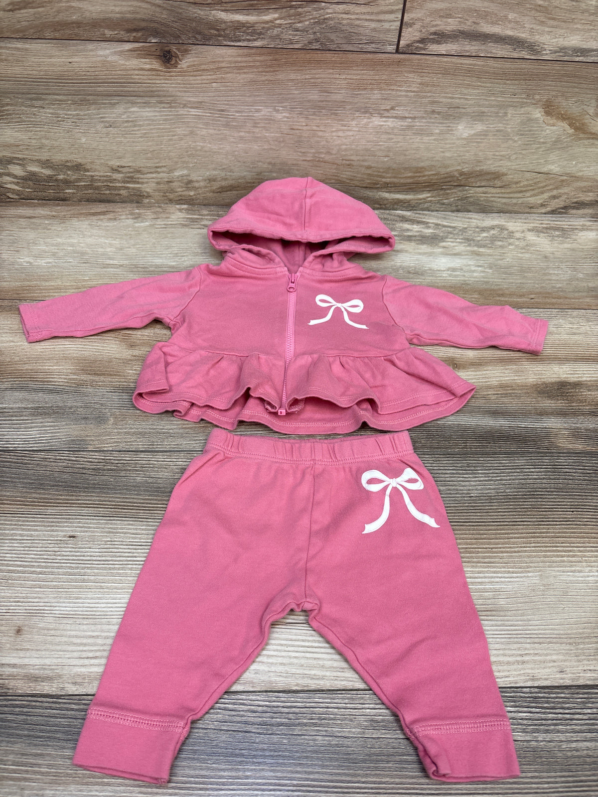 Children's Place 2pc Zip-Up Jacket & Pants Set Pink sz 0-3m