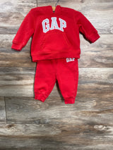 Baby Gap 2pc Hoodie & Joggers Red sz 3-6m