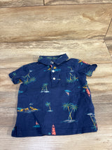 Carter's Palm Tree Polo Shirt Navy sz 24m