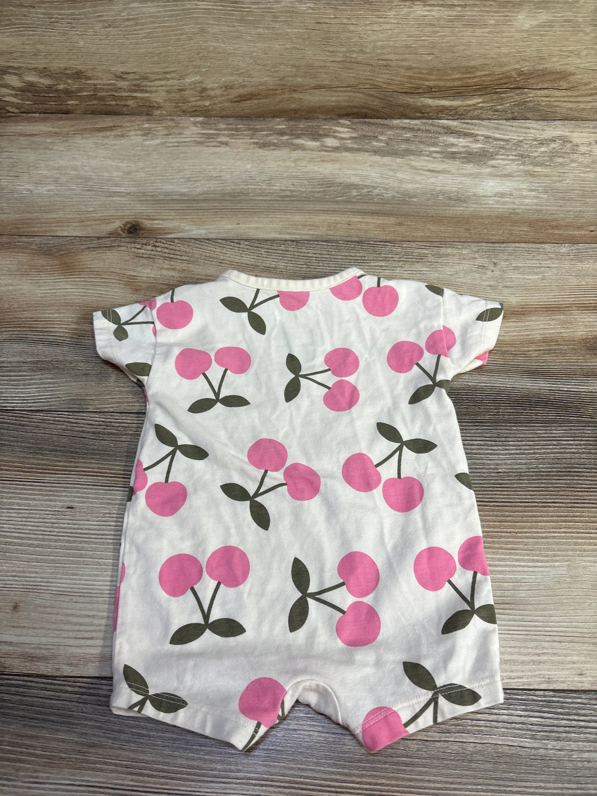 Cat & Jack Cherry Print Shortie Romper Ivory sz 0-3m