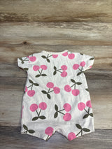 Cat & Jack Cherry Print Shortie Romper Ivory sz 0-3m