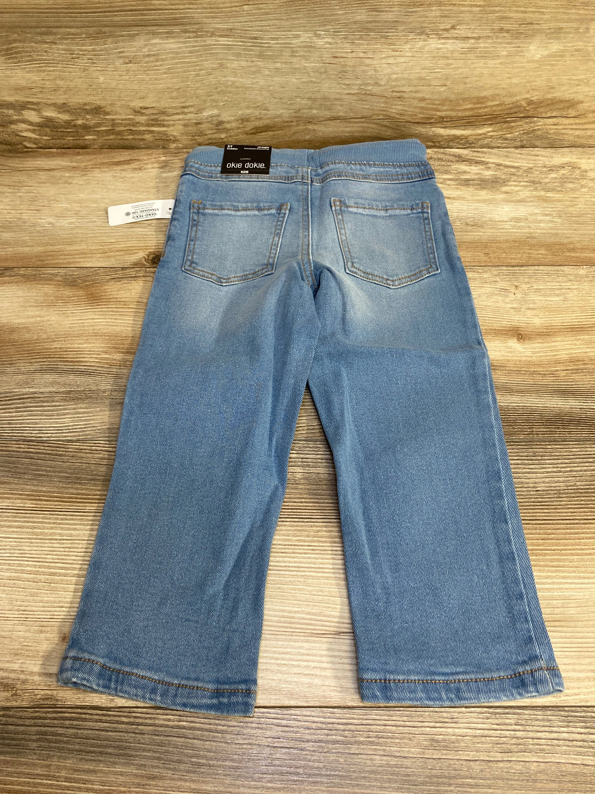 NEW Okie Dokie Straight Drawstring Blue Jeans sz 3T