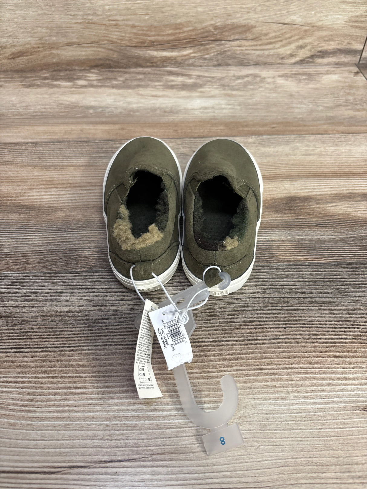 NEW Old Navy Sherpa-Lined Slip-On Sneakers Green sz 8c