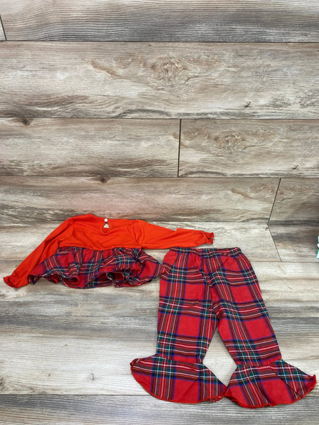 2pc Ribbed Plaid Top & Pants Red sz 12-18m - Me n Mommy To Be
