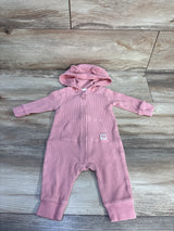 Carter's Waffle Knit Hooded Coverall Pink sz 3m
