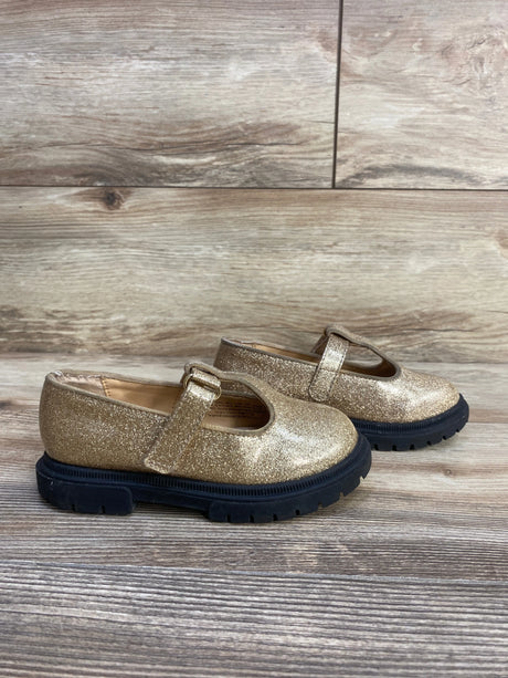 Cat & Jack T-Strap Glitter Sandals Tan sz 9c - Me n Mommy To Be