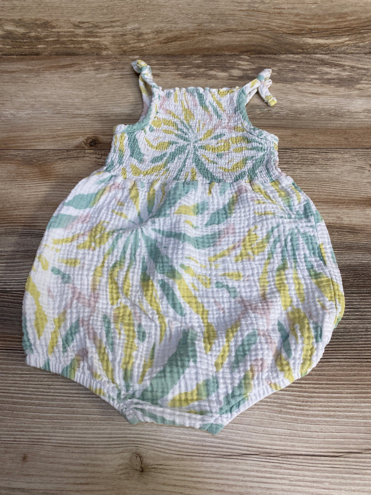 Grayson Mini Smocked Tie-Dye Romper White sz 24m