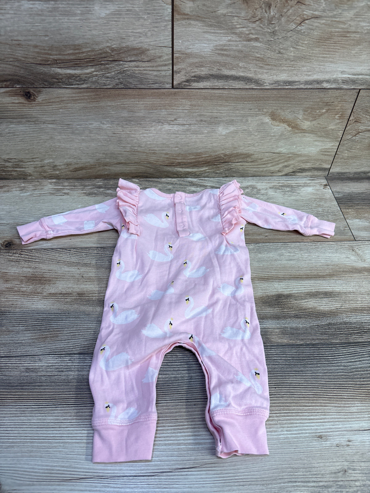 M + A by Monica + Andy Swan Ruffle Coverall Pink sz 3-6m