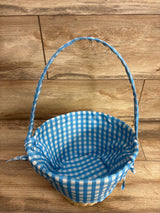 NEW 9" Easter Basket with Blue Gingham Lining & Blue Grass