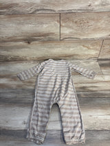 Carter's Ruffled Striped Henley Jumpsuit Taupe sz 18m