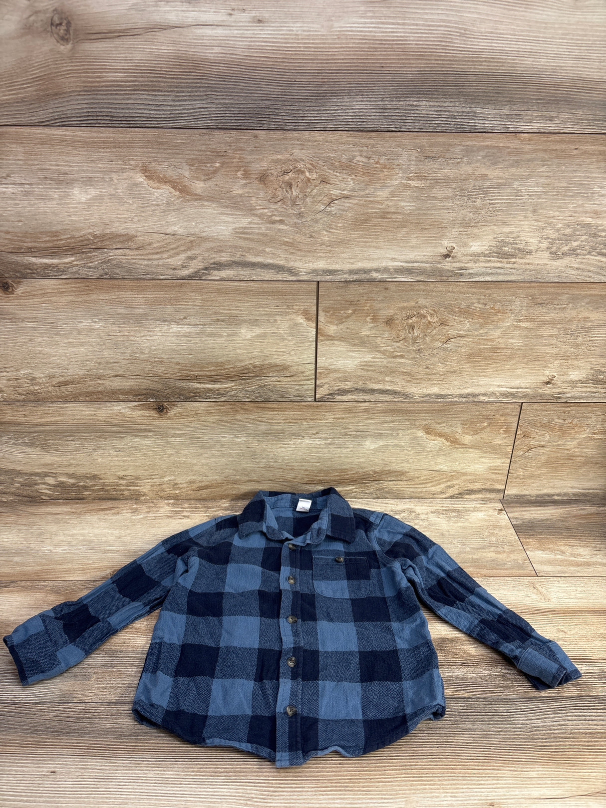 Old Navy Long Sleeve Plaid Flannel Blue sz 5T
