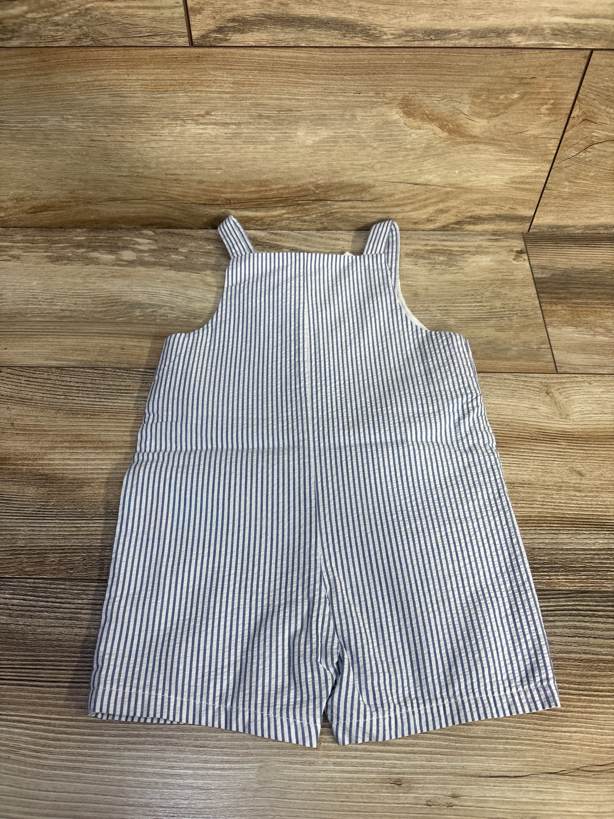 NEW Janie & Jack Striped Seersucker Shortalls Blue sz 12-18m