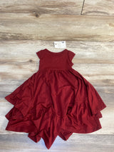 NEW Tiny Roots Baby Doll High-Low Tiered Bamboo Dress Red sz 18-24m
