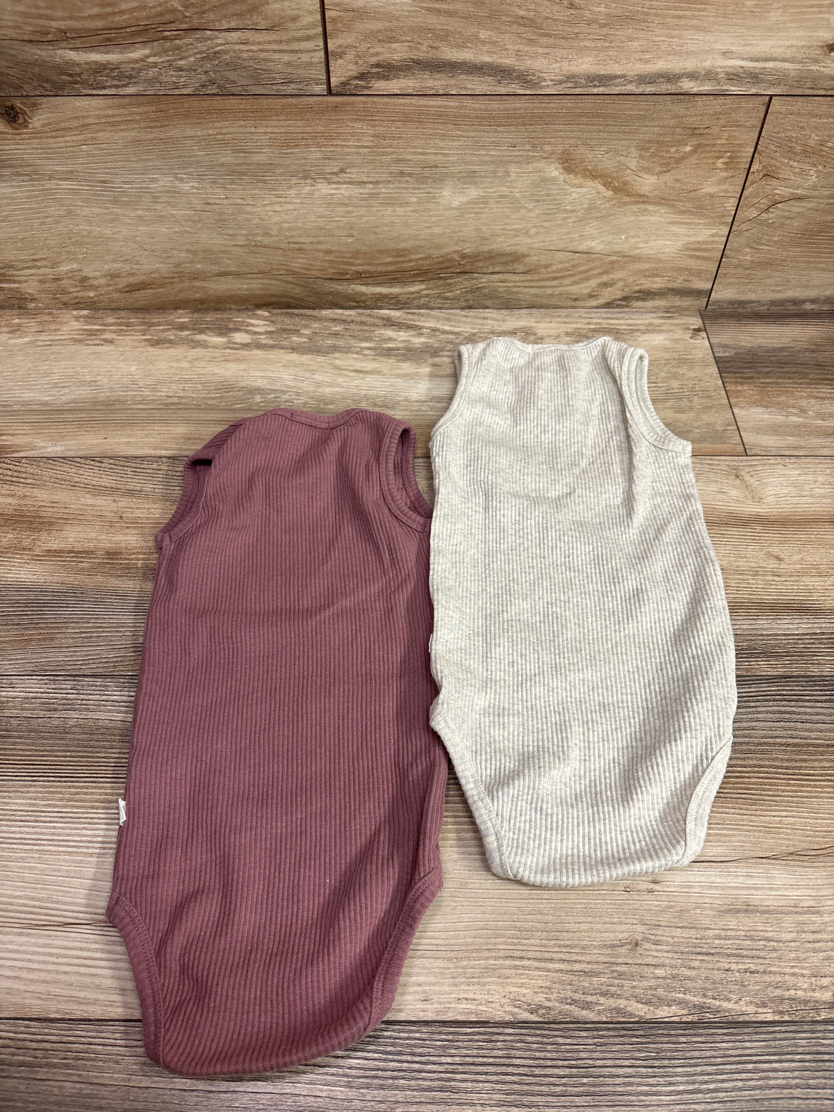Jamie Kay 2pk Ribbed Sleeveless Henley Bodysuits Pink/Grey sz 2T