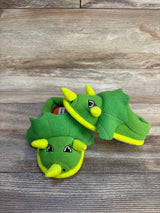 Dearfoams Triceratops Plush Slippers Green sz 7-8c