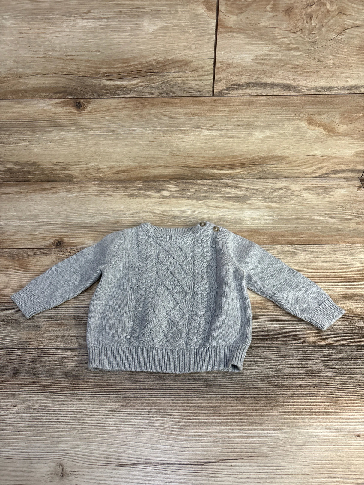 Cat & Jack Cable Knit Pull Over Sweater Grey sz 3-6m