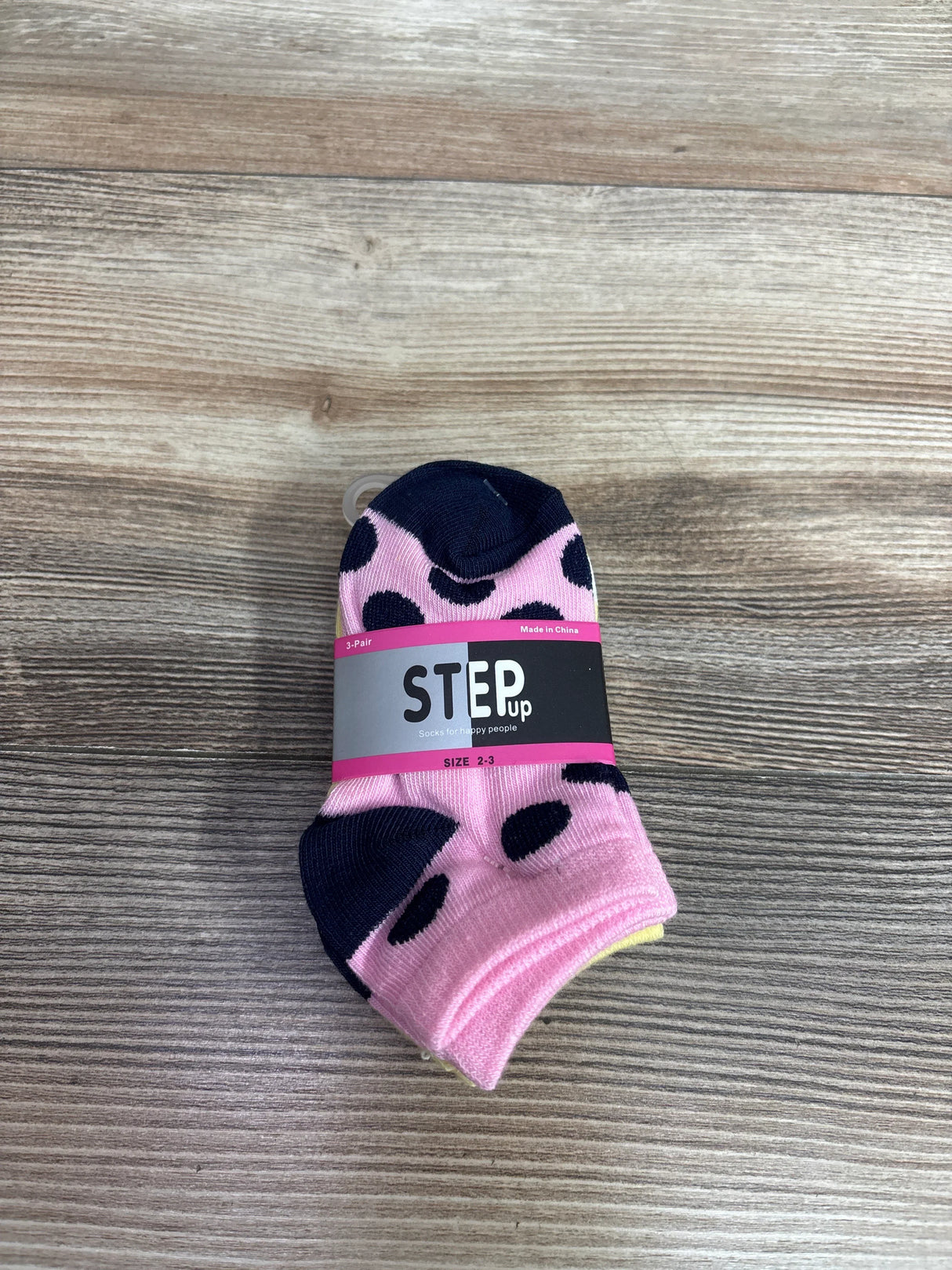 NEW Step Up Socks Polka Dot Pink 3pk sz 2-3