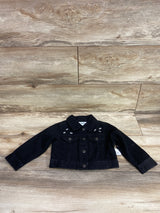 NEW Old Navy Cropped Embroidered Trucker Jean Jacket Black sz 18-24m