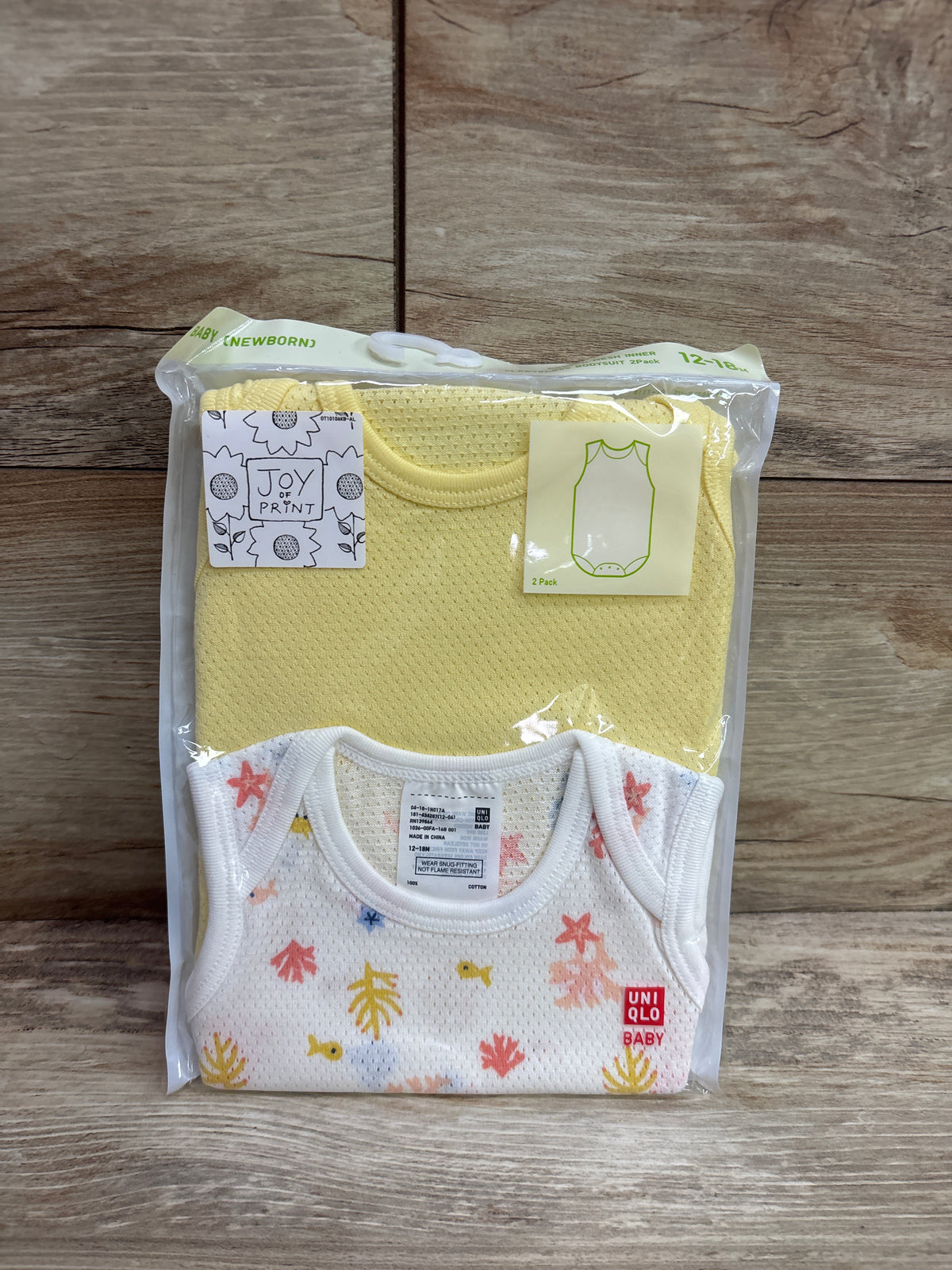 NEW Uniqlo 2pk Cotton Mesh Inner Bodysuits White sz 12-18m