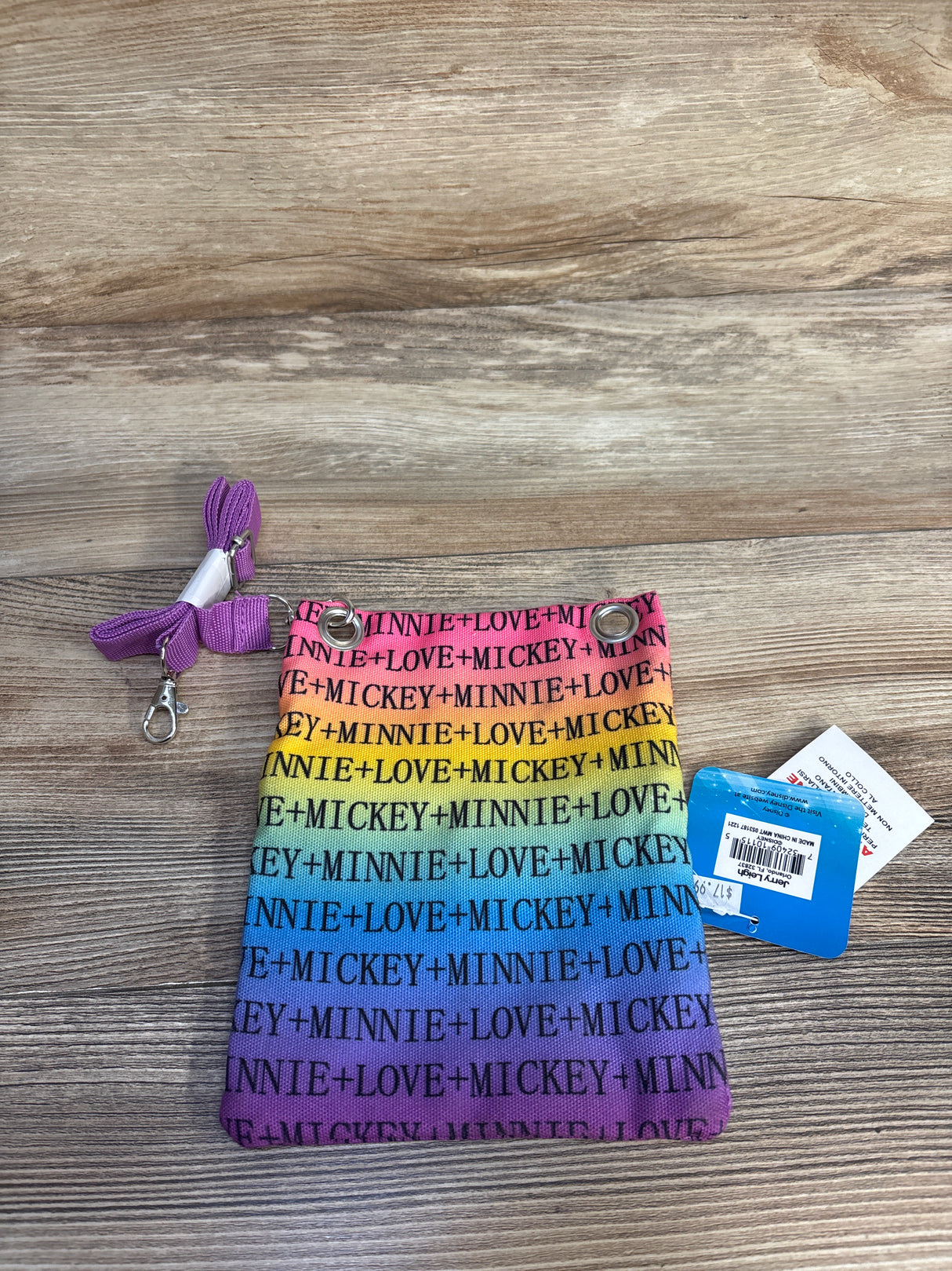 NEW Disney Mickey and Minnie Rainbow Crossbody Bag