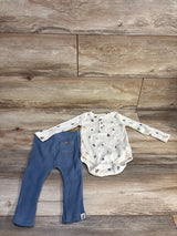 Easy Peasy 2pc Henley Bodysuit & Pants Set Beige sz 6-9m
